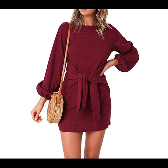 Dresses & Skirts - 🆕Crewneck Casual Dress Tie Front Dress